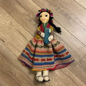 Authentic indigenous Incan Peruvian doll with child